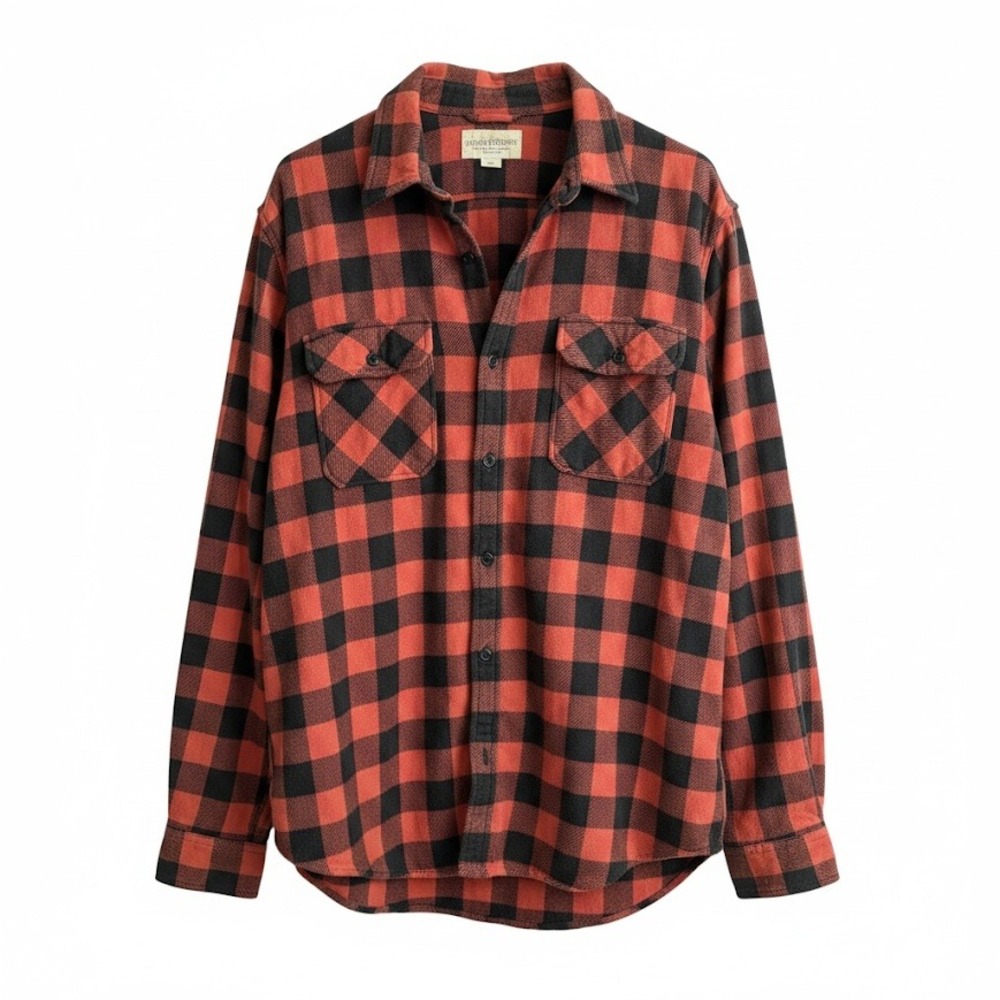 Denim & Supply Ralph Lauren Mens XL Red Black Buffalo Plaid Flannel Shirt